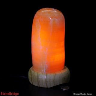 Orange Calcite Polished Lamp - Mini - WHITE CORD    from The Rock Space