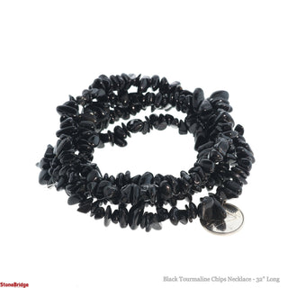 Black Tourmaline Chip Strands - 5mm to 8mm    from The Rock Space