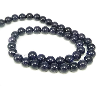 Blue Goldstone - Round Strand 15" - 4mm    from Stonebridge Imports