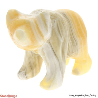 Honey Aragonite Bear Carving # 2 - 2 3/4" to 3 1/4"    from The Rock Space