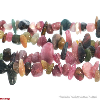 Pink Tourmaline & Green Chip Strands - 3mm to 5mm from The Rock Space