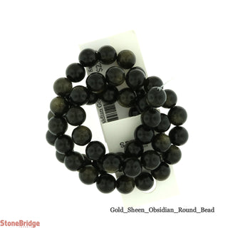 Obsidian Gold Sheen - Round Strand 15" - 8mm from The Rock Space