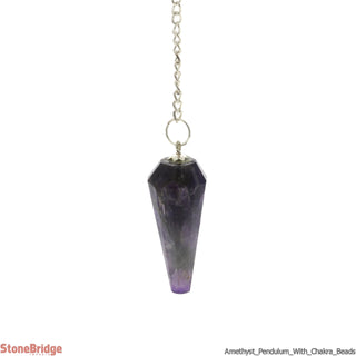 Amethyst Pendulum With Chakra Stones On Chain    from The Rock Space