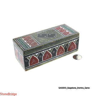 Soapstone Domino Game - Small 4 1/2" box    from The Rock Space