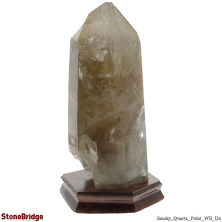 Smoky Quartz Point On Wood Base U#02 - 12 3/4" from The Rock Space