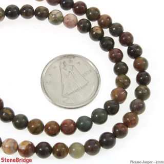 Picasso Jasper - Round Strand 15" - 4mm    from The Rock Space