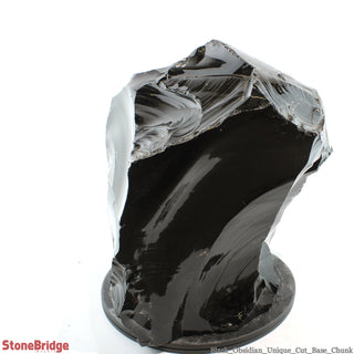 Obsidian Black Boulder Cut-Base U#67 - 15 3/4"    from The Rock Space