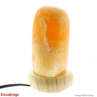 Orange Calcite Polished Lamp - Mini - WHITE CORD    from The Rock Space