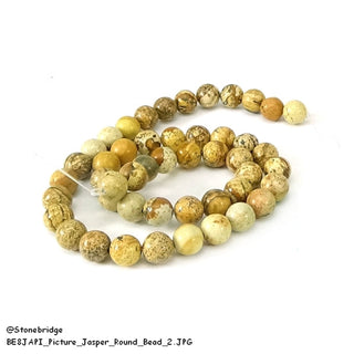 Picture Jasper - Round Strand 15" - 8mm    from The Rock Space