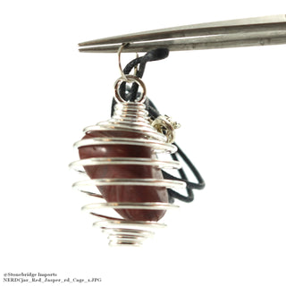 Red Jasper Tumbled Cage Necklace    from The Rock Space