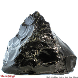 Obsidian Black Boulder Cut-Base U#61 - 16 3/4"    from The Rock Space