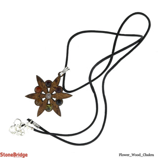 Flower Wood Chakra Necklace - 1 1/2"    from The Rock Space