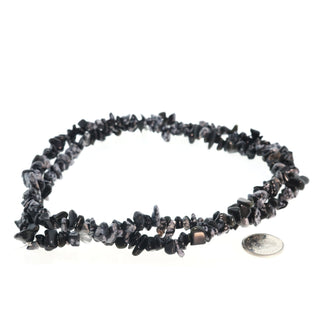 Obsidian Snowflake Chip Strands - 5mm to 8mm from The Rock Space