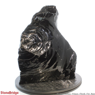 Obsidian Black Boulder Cut-Base U#24 - 14 1/2"    from The Rock Space