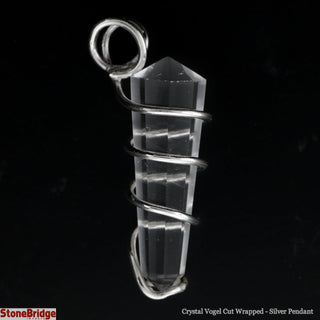 Clear Quartz Vogel Wrapped Silver Pendant from The Rock Space