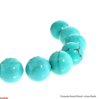 Turquoise Round Strand - 20mm Beads    from The Rock Space