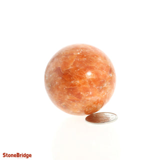 Calcite Orange Sphere - Extra Small #2 - 1 3/4"    from The Rock Space