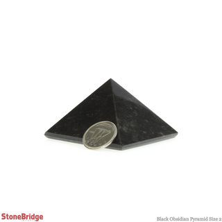 Black Obsidian Pyramid #2 - 1 1/2" to 1 3/4" Wide    from The Rock Space