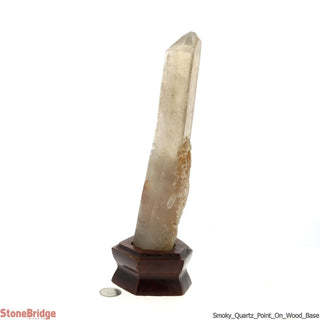 Smoky Quartz Point On Wood Base #4    from The Rock Space