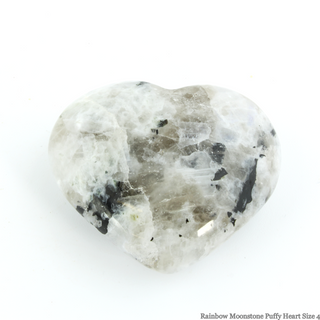 Rainbow Moonstone Puffy Heart #4 - 1 3/4" to 2 3/4"    from The Rock Space