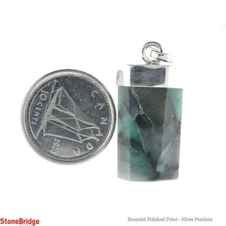 Emerald Polished Point - Silver Pendant    from The Rock Space