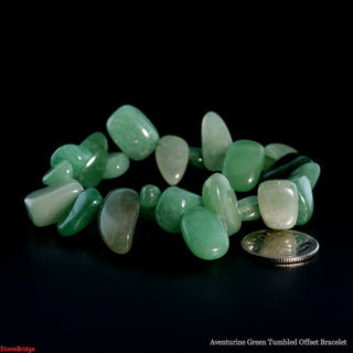 Green Aventurine Tumbled Offset Bracelet from The Rock Space