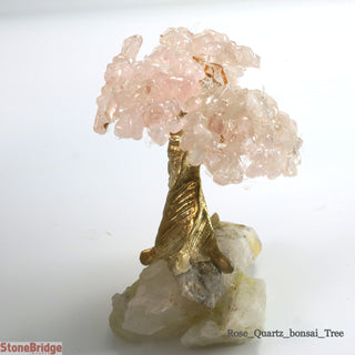 Rose Quartz Chips Bonsai Tree Small 3"    from The Rock Space