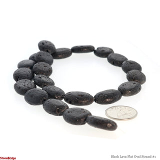 Black Lava Flat Oval Strand #1    from The Rock Space