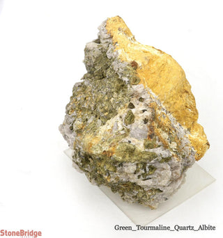 Green Tourmaline on Quartz Matrix U#13    from Stonebridge Imports