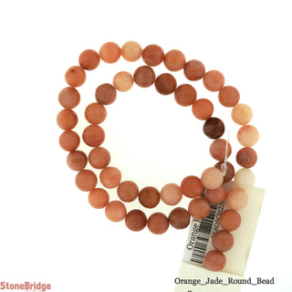 Orange Jade - Round Strand 15" - 8mm    from Stonebridge Imports