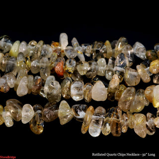 Rutilated Quartz Chip Strands - 5mm to 8mm    from The Rock Space