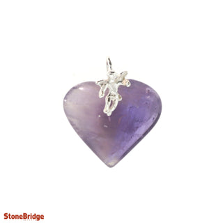 Amethyst Heart & Angel - 925 Silver Pendant from The Rock Space