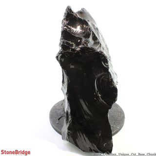 Obsidian Black Boulder Cut-Base U#73 - 17 1/2" from The Rock Space