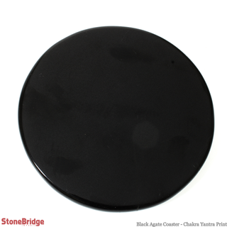 Black Agate Coaster - Chakra Yantra Print from The Rock Space