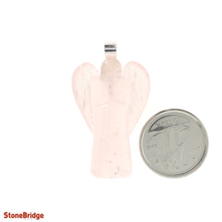 Rose Quartz Angel - 925 Silver Pendant from The Rock Space