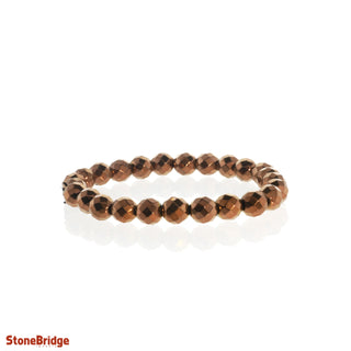 Hematite Faceted Copper Round Bracelet - 8mm from The Rock Space