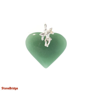 Green Aventurine Heart & Angel - 925 Silver Pendant from The Rock Space