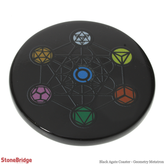 Black Agate Coaster - Geometry Metatron from The Rock Space