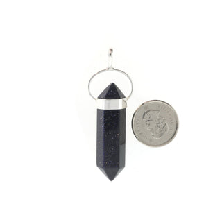 Goldstone Blue Double Terminated - 925 Silver Pendant from The Rock Space