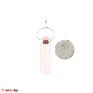 Rose Quartz Double Terminated Cabochon - 925 Silver Pendant from The Rock Space