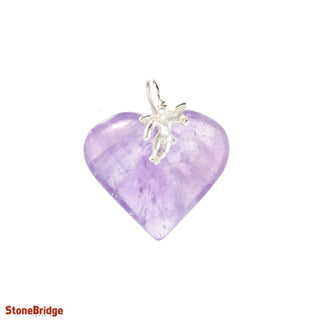 Amethyst Heart & Angel - 925 Silver Pendant from The Rock Space