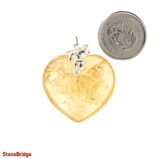 Citrine Heart & Angel - 925 Silver Pendant from The Rock Space
