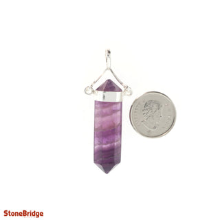 Fluorite Purple Double Terminated Swivel - 925 Silver Pendant from The Rock Space