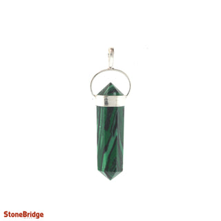 Malachite (Synthetic) Double Terminated - 925 Silver Pendant from The Rock Space
