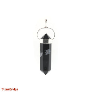 Obsidian Snowflake Double Terminated - 925 Silver Pendant from The Rock Space