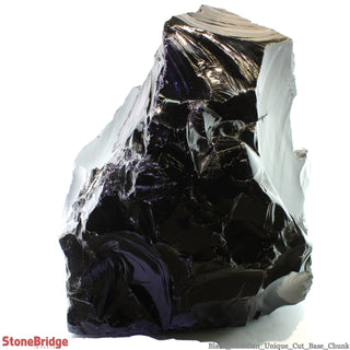 Obsidian Black Boulder Cut-Base U#84 - 23" from The Rock Space