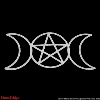 Triple Moon and Pentagram - Pendulum Divination Mat from The Rock Space