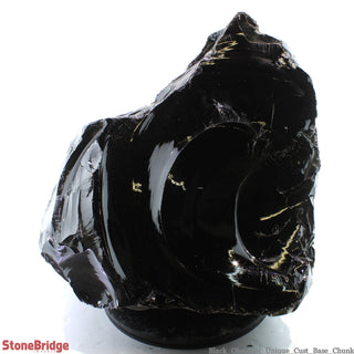 Obsidian Black Boulder Cut-Base U#86 - 18 3/4" from The Rock Space