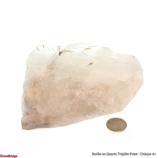 Rutile on Quartz Triplet Point Cluster U#1 - 5 1/2" from The Rock Space