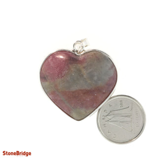 Rhodonite Heart - 925 Silver Pendant from The Rock Space
